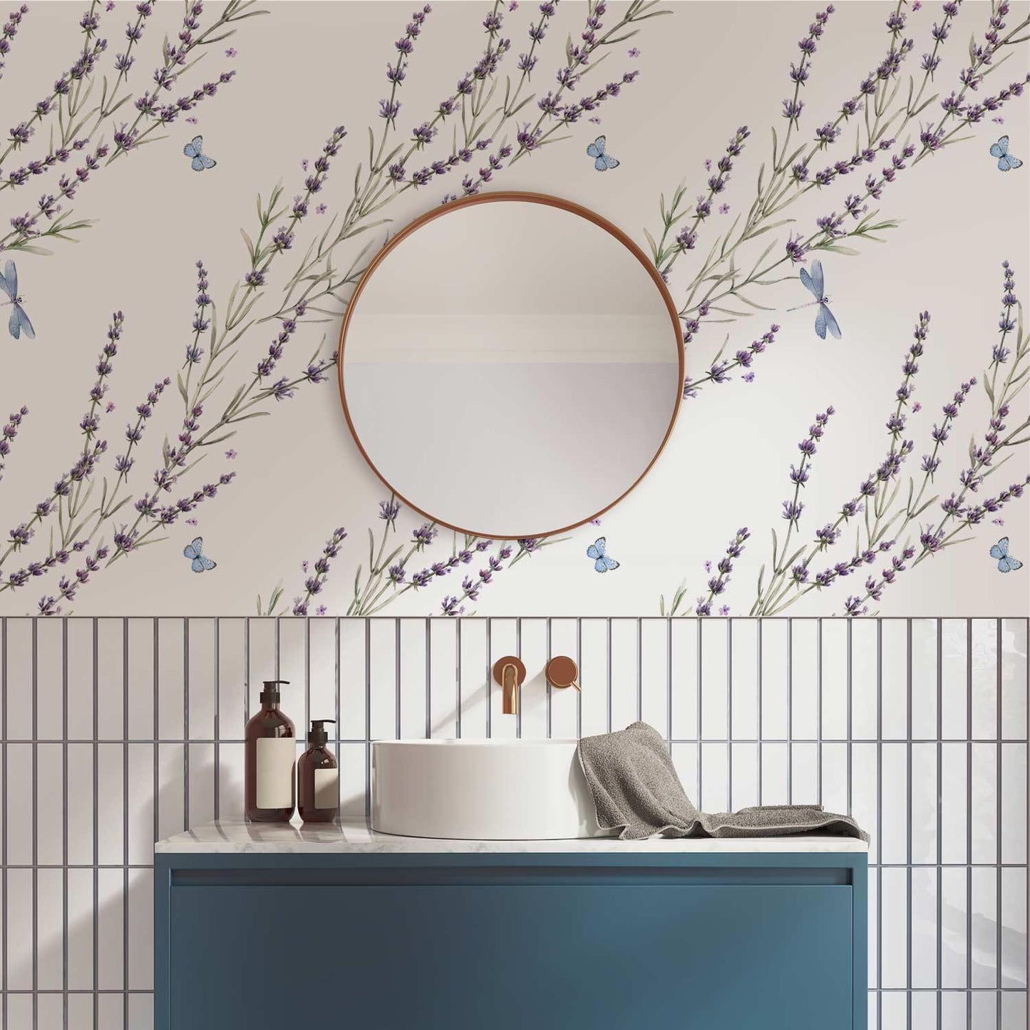 Tapete - Butterflies Among the Lavender