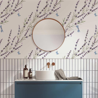 Tapete - Butterflies Among the Lavender