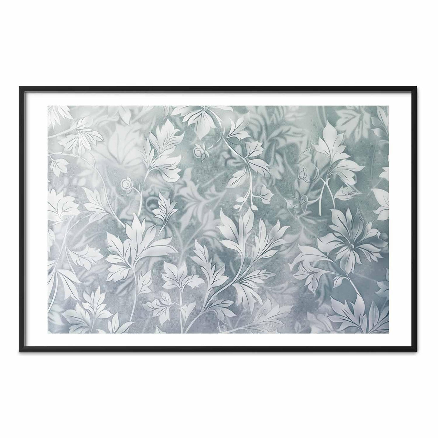 Poster - Worn Floral Patterns in Muted Turquoises