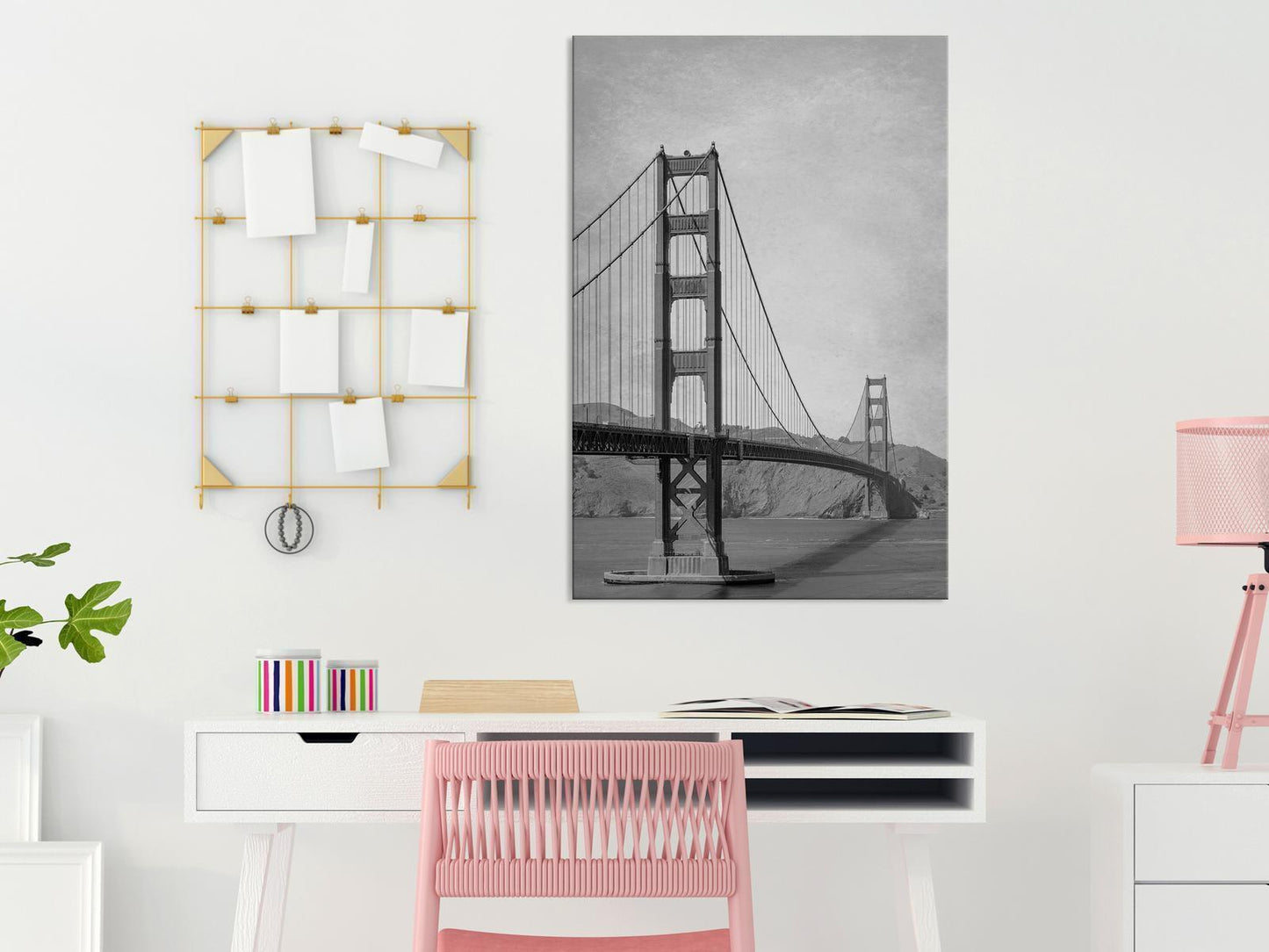 Leinwandbild - City Connecting Bridges (1-part) - Architecture Photography USA