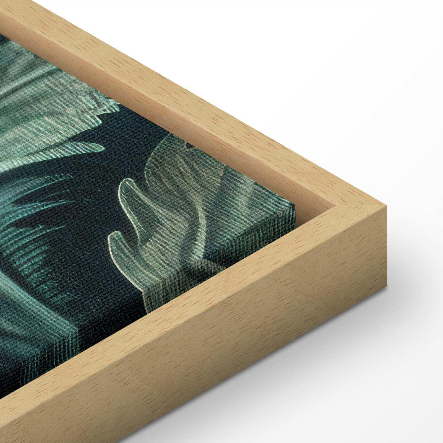 Leinwandbild - Dark Green Victorian Leaves: Botanical Carved Composition Artgeist