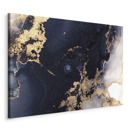 Leinwandbild - Marble and navy blue – abstract textured pattern inspired by the starry sky