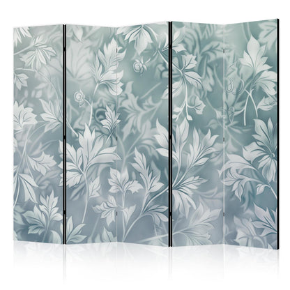 Paravent - Ornaments in Rubbed Faded Turquoise - Delicate Floral Pattern Artgeist