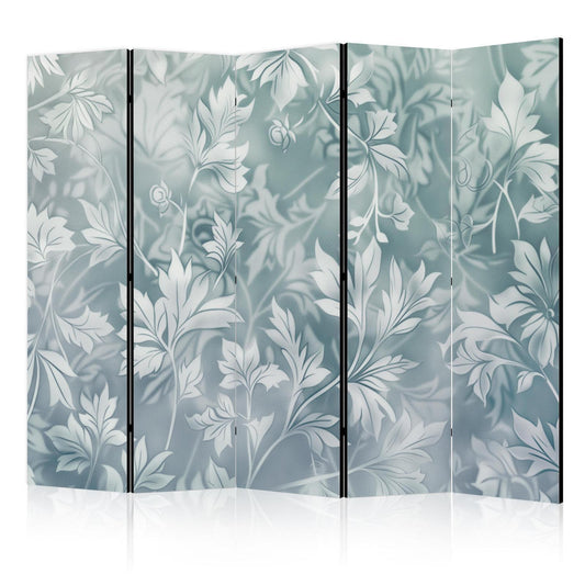 Paravent - Ornaments in Rubbed Faded Turquoise - Delicate Floral Pattern Artgeist