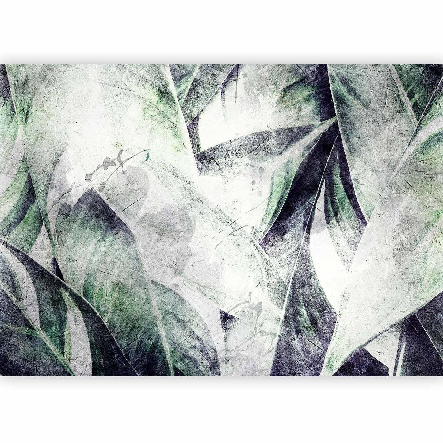 Fototapete - Eclectic jungle - plant motif with exotic leaves with texture Artgeist