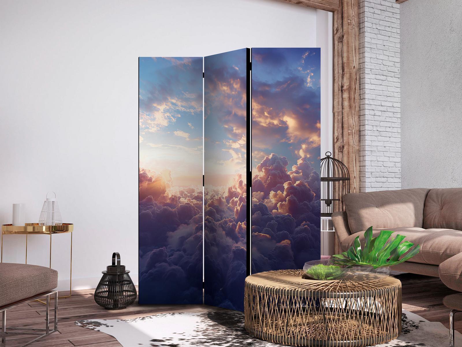 Paravent - The Sun in Hiding: The Golden Face of the Sky Over a Cloudy Sea Artgeist