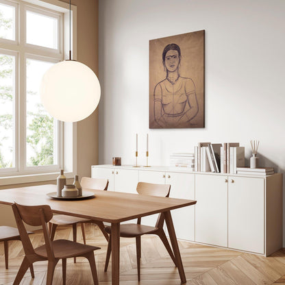 Leinwandbild - Frida Kahlo – Self-Portrait, 1929 (charcoal drawing)