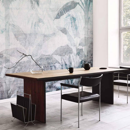 Fototapete - Vanishing jungle - landscape of exotic nature in blue tones