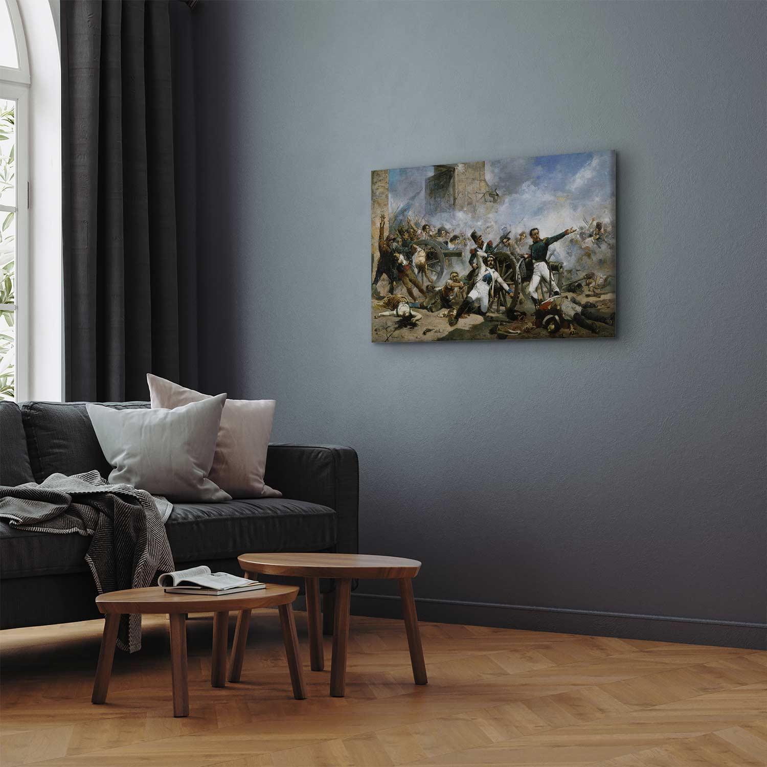 Leinwandbild - The death of Pedro Velarde y Santillán during the defence of the Monteleon Artillery Barracks (Joaquín Sorolla y Bastida) Artgeist