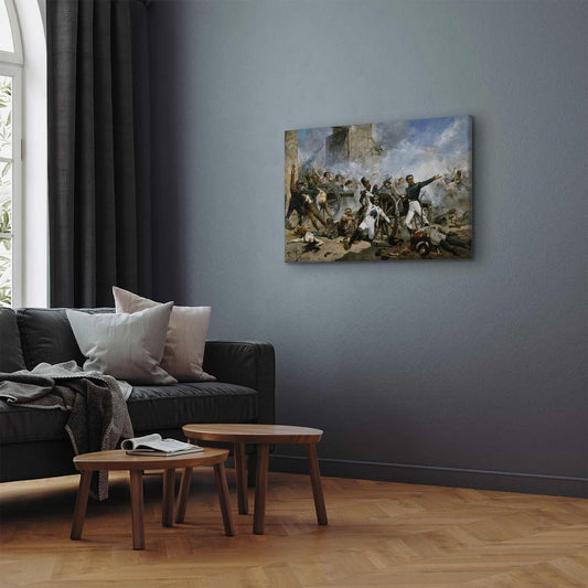 Leinwandbild - The death of Pedro Velarde y Santillán during the defence of the Monteleon Artillery Barracks (Joaquín Sorolla y Bastida) Artgeist