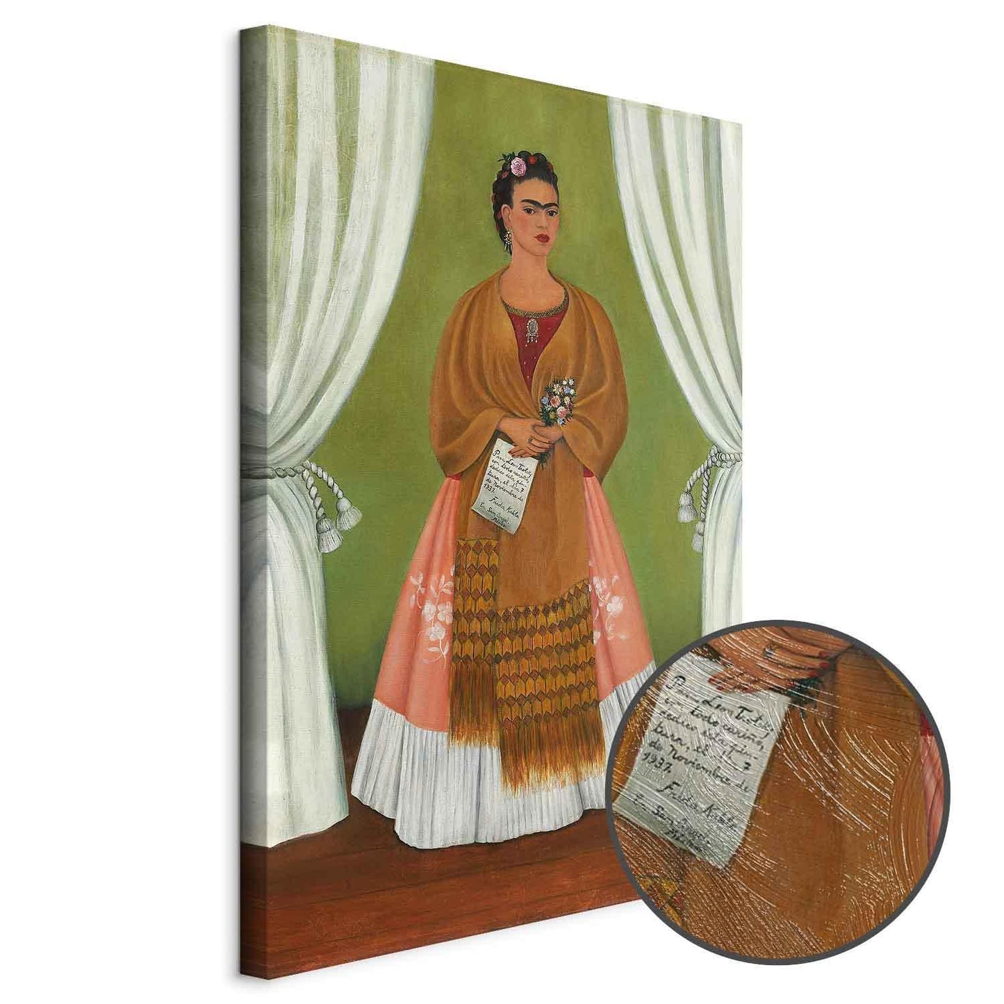 Leinwandbild - Frida Kahlo – Self-Portrait Dedicated to Leon Trotsky