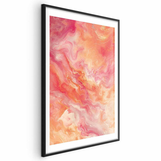 Poster - Fiery Colors - dynamic shapes in fire and pink tones