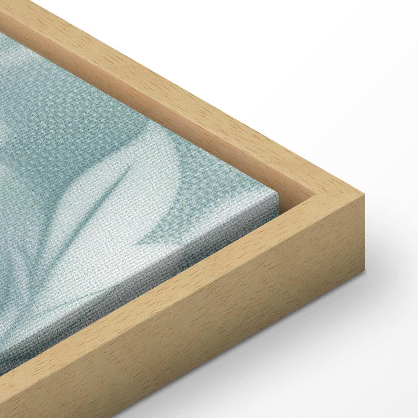 Leinwandbild - Ornaments in Worn Muted Turquoises: Delicate Plant Pattern