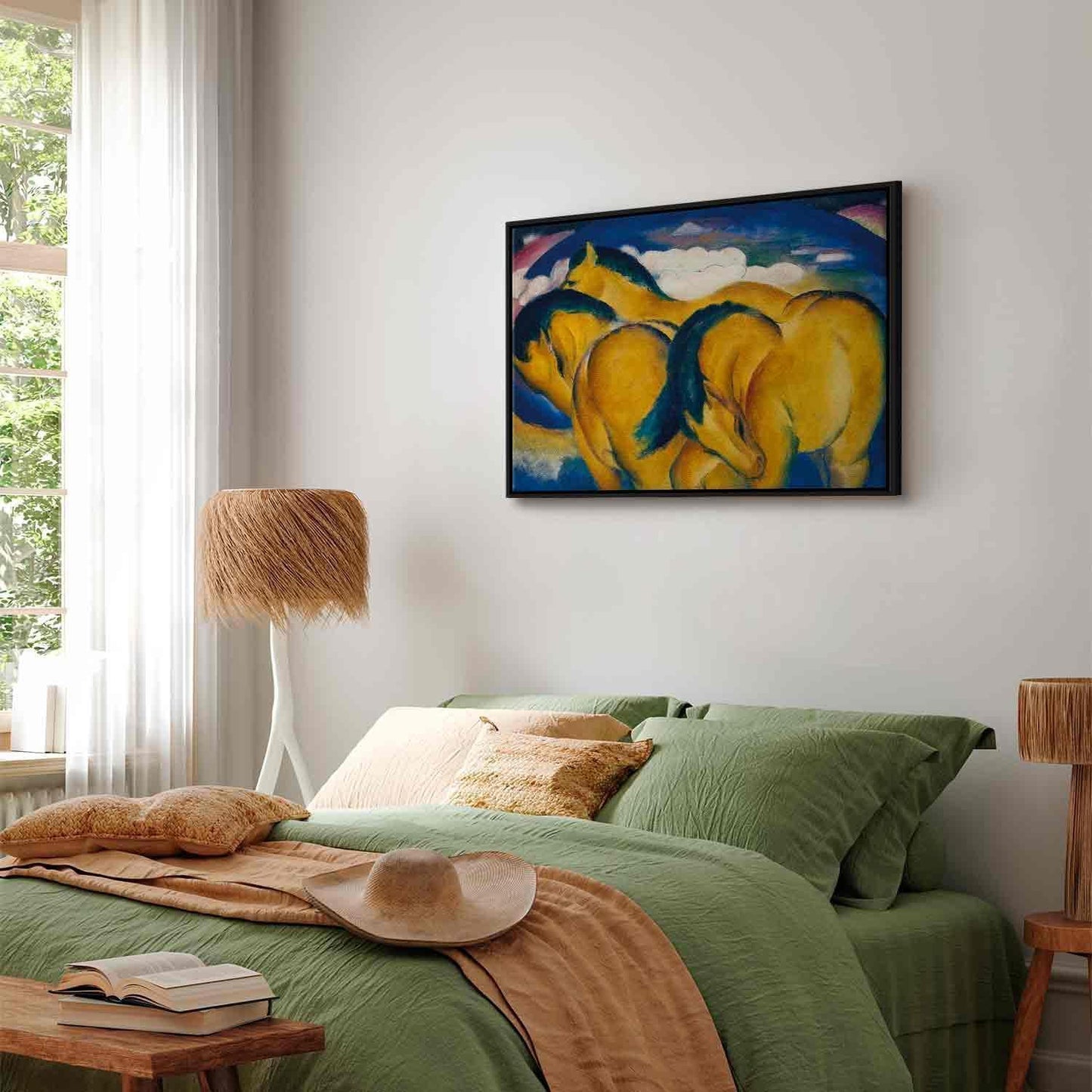 Leinwandbild - Little Yellow Horses (Franz Marc) Artgeist