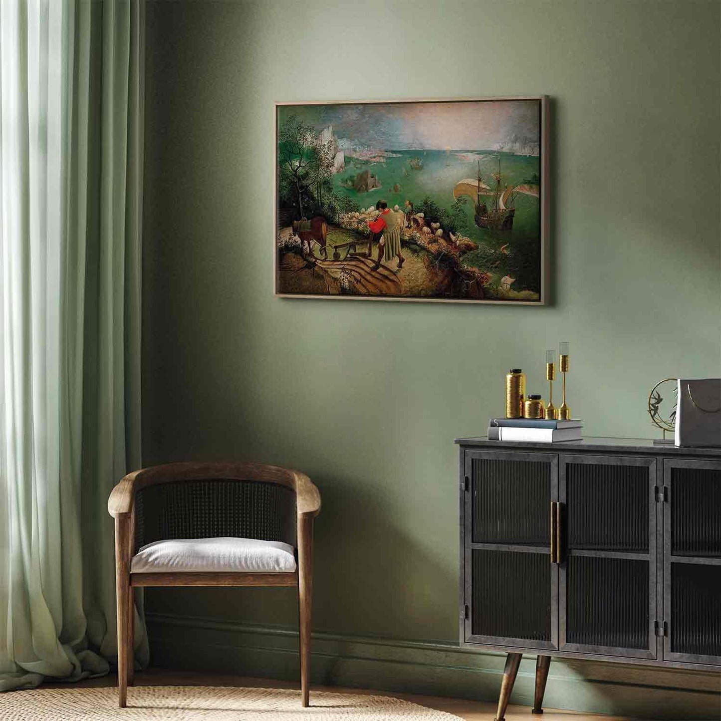Leinwandbild - Landscape with the Fall of Icarus Artgeist