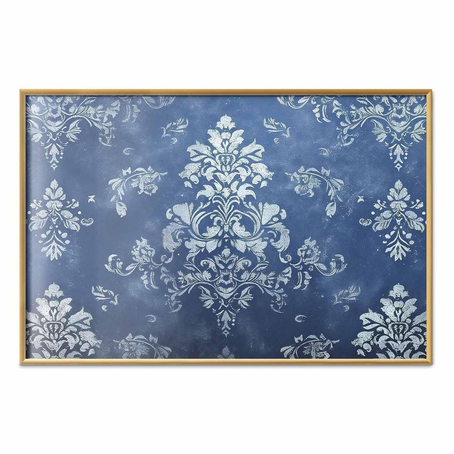 Poster - Retro Ornament in Worn Blues