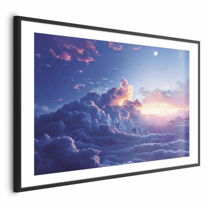 Poster - Night Concert in the Mountains: Clouds Illuminated by the Last Rays of the Sun