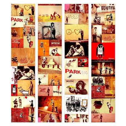 Tapete - Collage - Banksy Street-Art im urbanen Design Modern