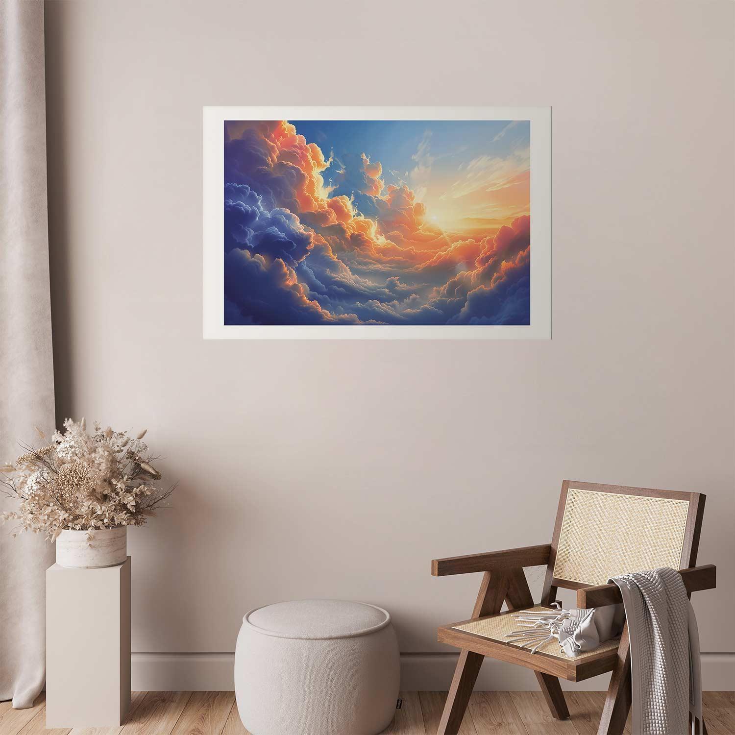 Poster - Sunset Over a Cloudy Sea: A Wonderful Symphony of Colors Artgeist