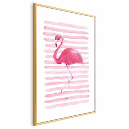 Poster - Flamingo and Stripes