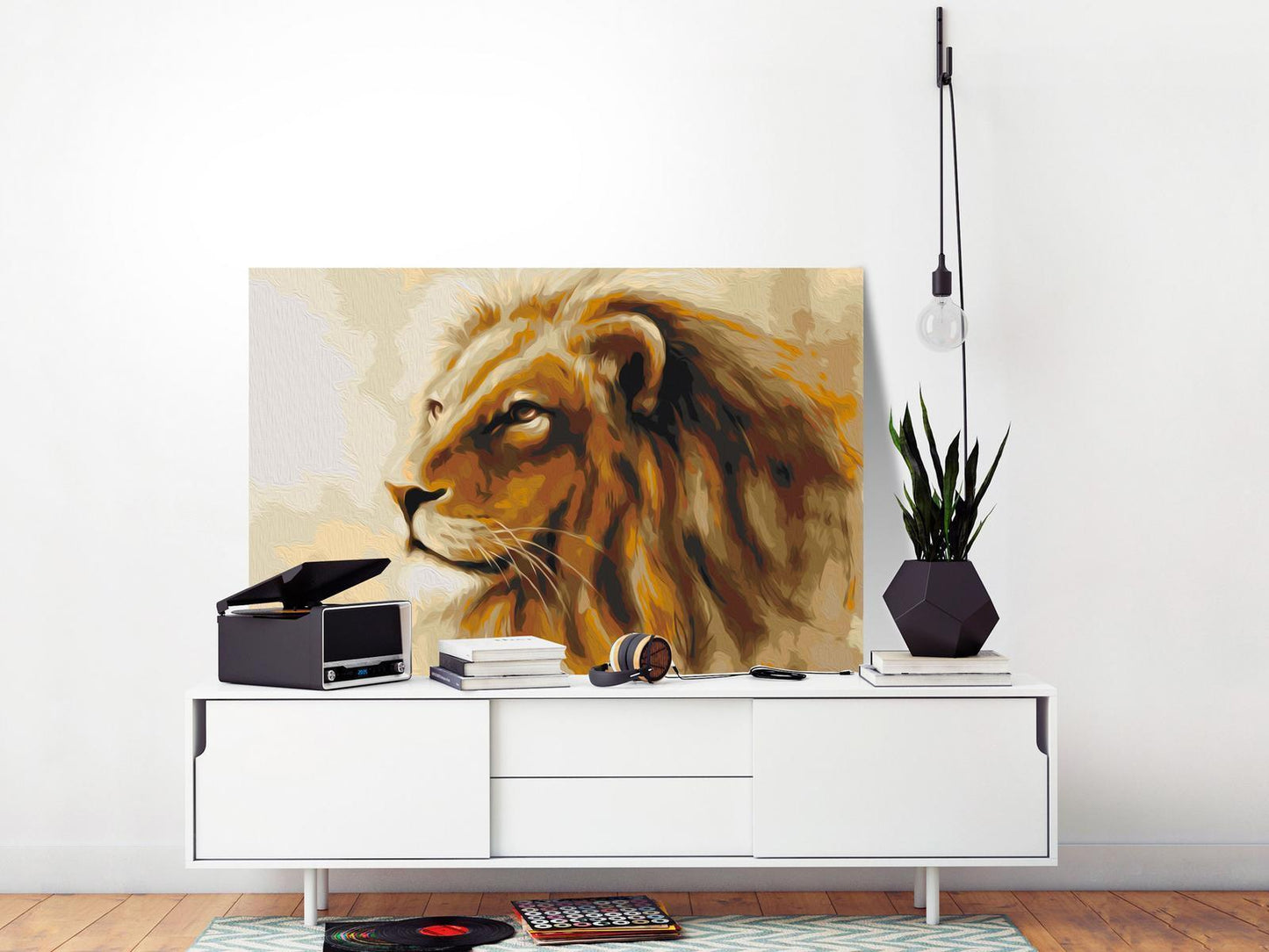 Wandbild zum Ausmalen – Löwenkönig – Majestätisches Tierporträt