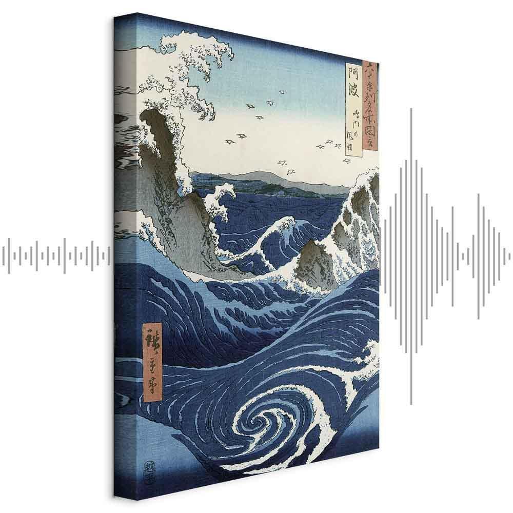 Leinwandbild - Utagawa Hiroshige – View of the Naruto whirlpools at Awa