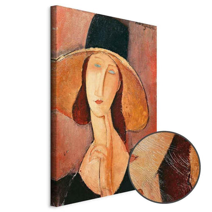 Leinwandbild - Amedeo Modigliani – Portrait of Jeanne Hebuterne in a Large Hat