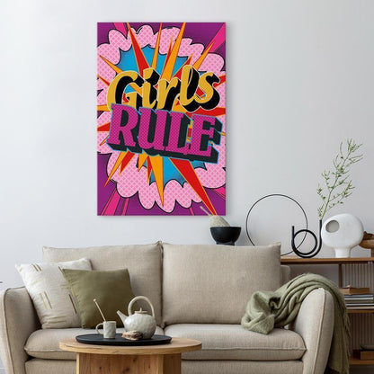 Leinwandbild - Energy of Colors (1-part) - English Text on Colorful Background