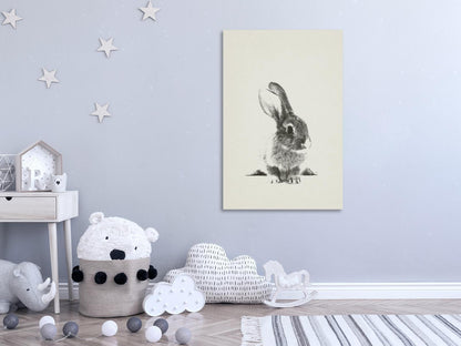 Schwarz-Weiß-Leinwandbild mit Hase Alabaster Garden


