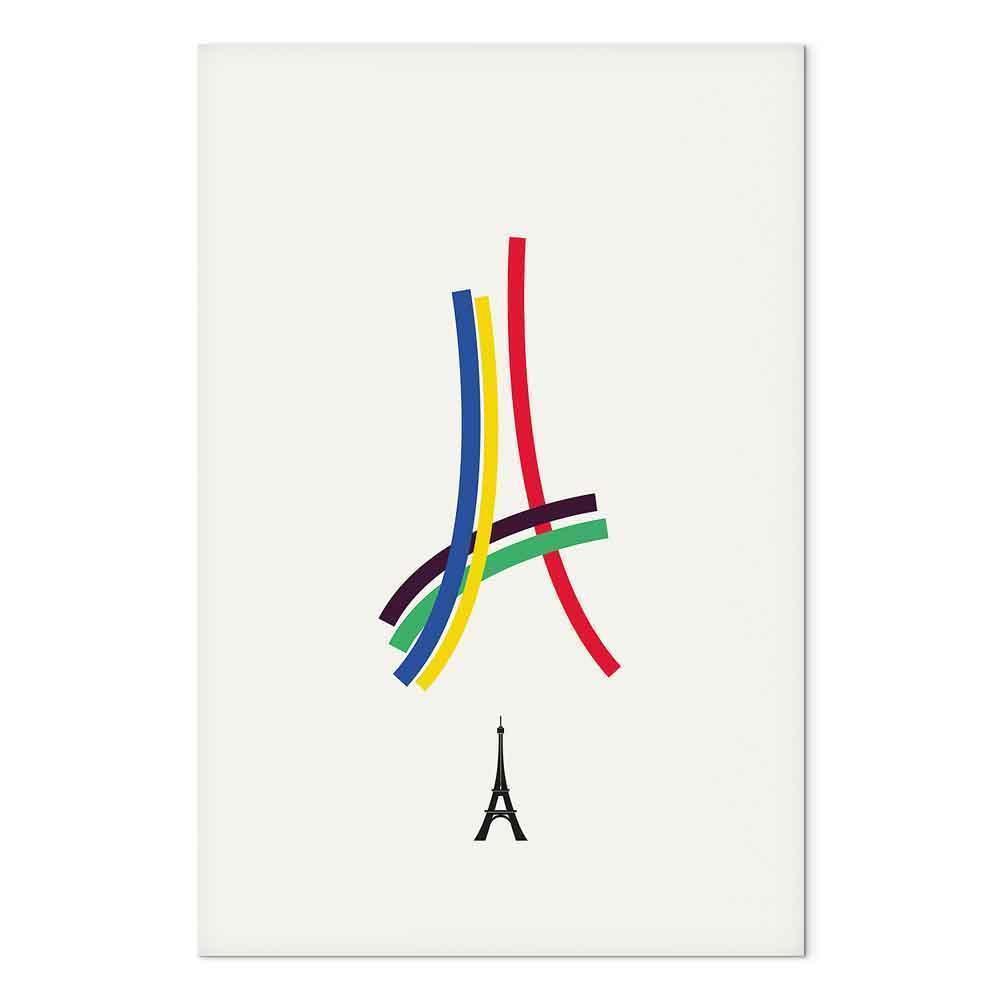 Leinwandbild - Eiffel Tower - Colorful Graphics - Abstraction