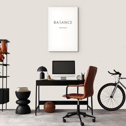 Leinwandbild - Balance of Words (1-part) - Black English Text on White