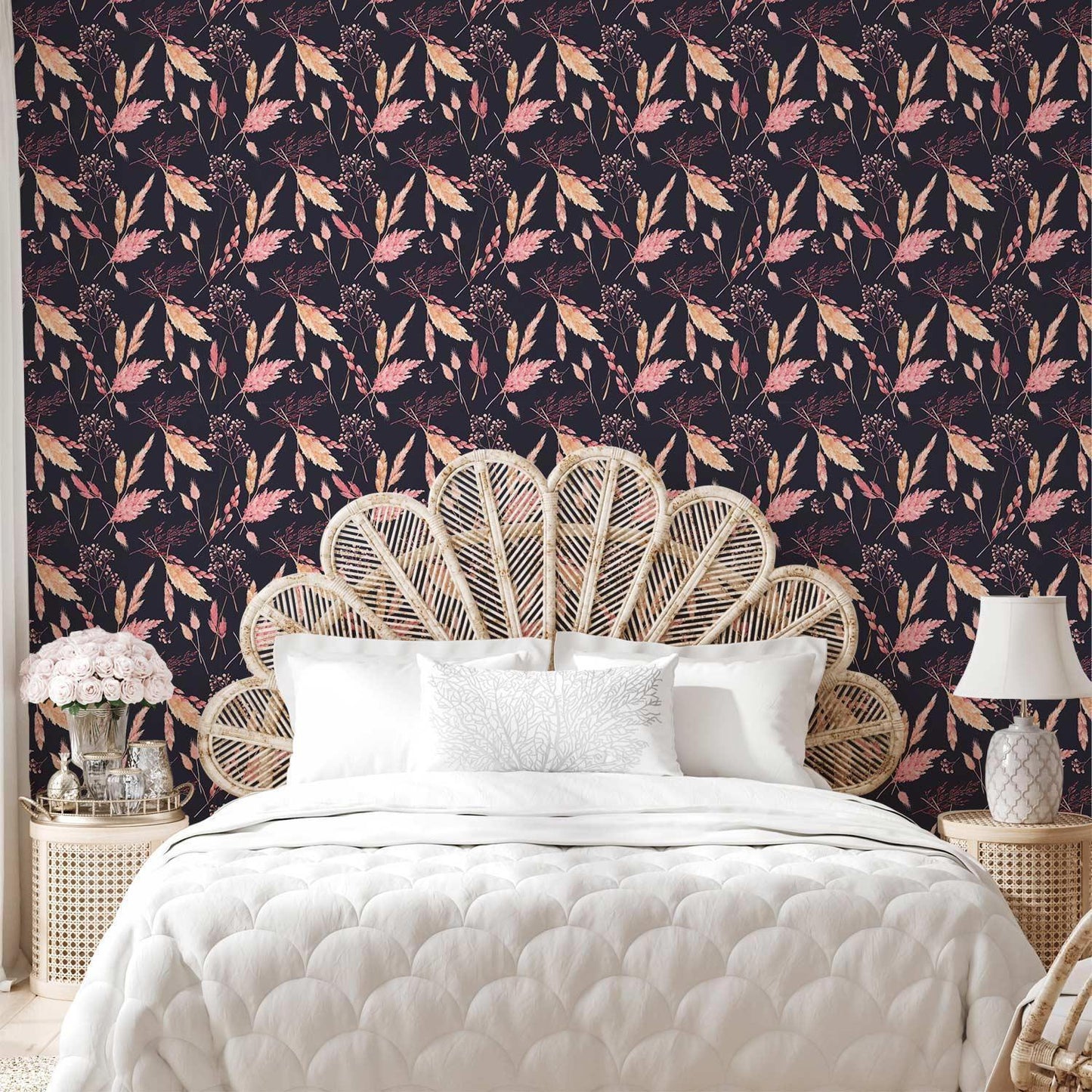 Tapete Rosa Gräser - Zarte Grashalme in sanften Rosétönen