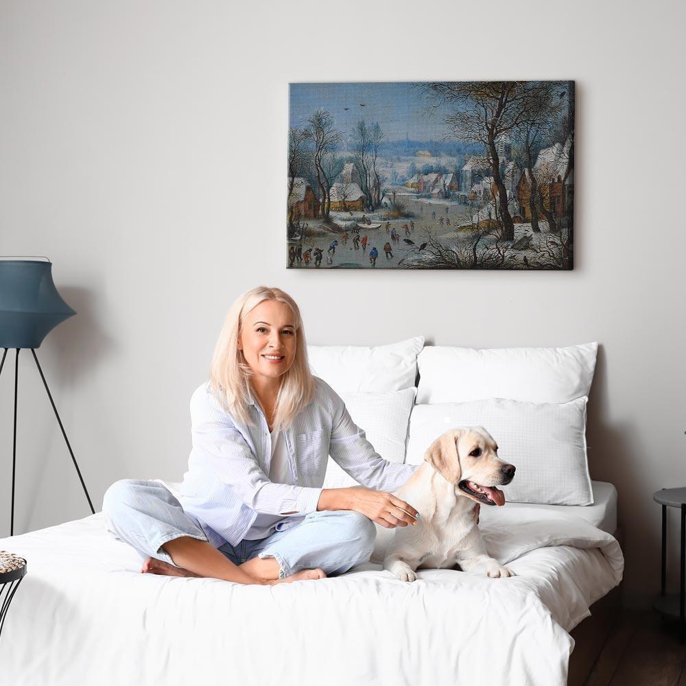 Leinwandbild - Pieter Brueghel the Younger – Winter Landscape with a Bird Trap