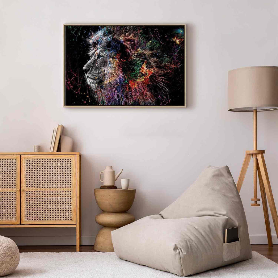 Leinwandbild - Crazy Lion (1 Part) Wide Artgeist