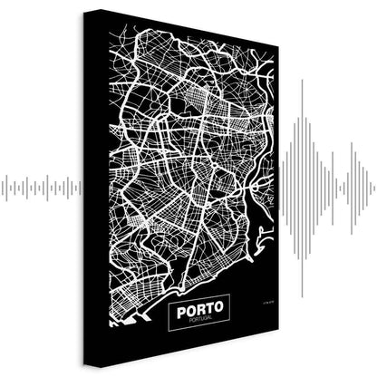 Leinwandbild - Negative Map: Porto (1 Part) Vertical