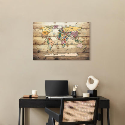 Leinwandbild - World Map: Colourful Continents