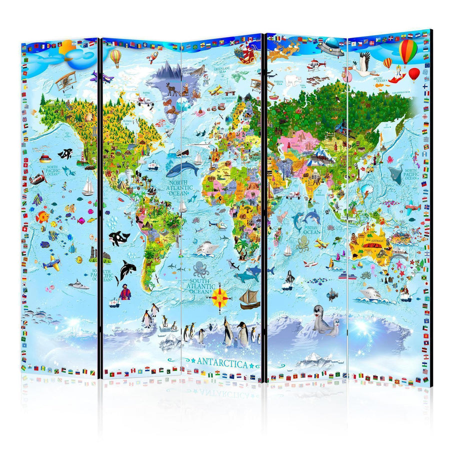 Paravent - World Map for Kids II Artgeist