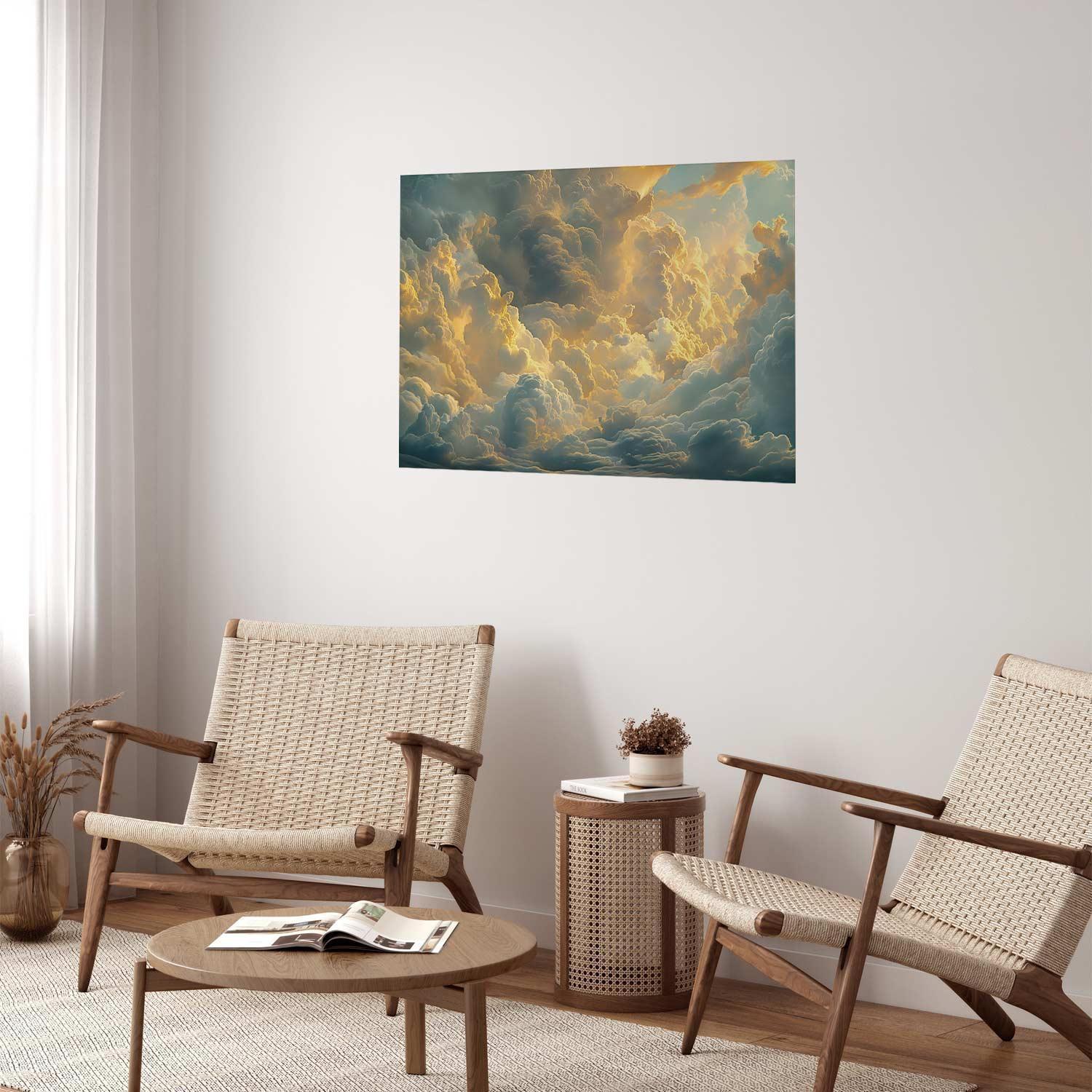 Poster - Last Breath of the Day: Clouds Illuminated by Evening Glow Artgeist