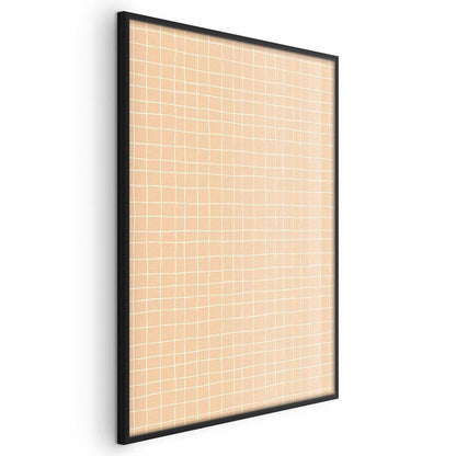 Poster - Lines and Noise - a wavy grid in shades of orange