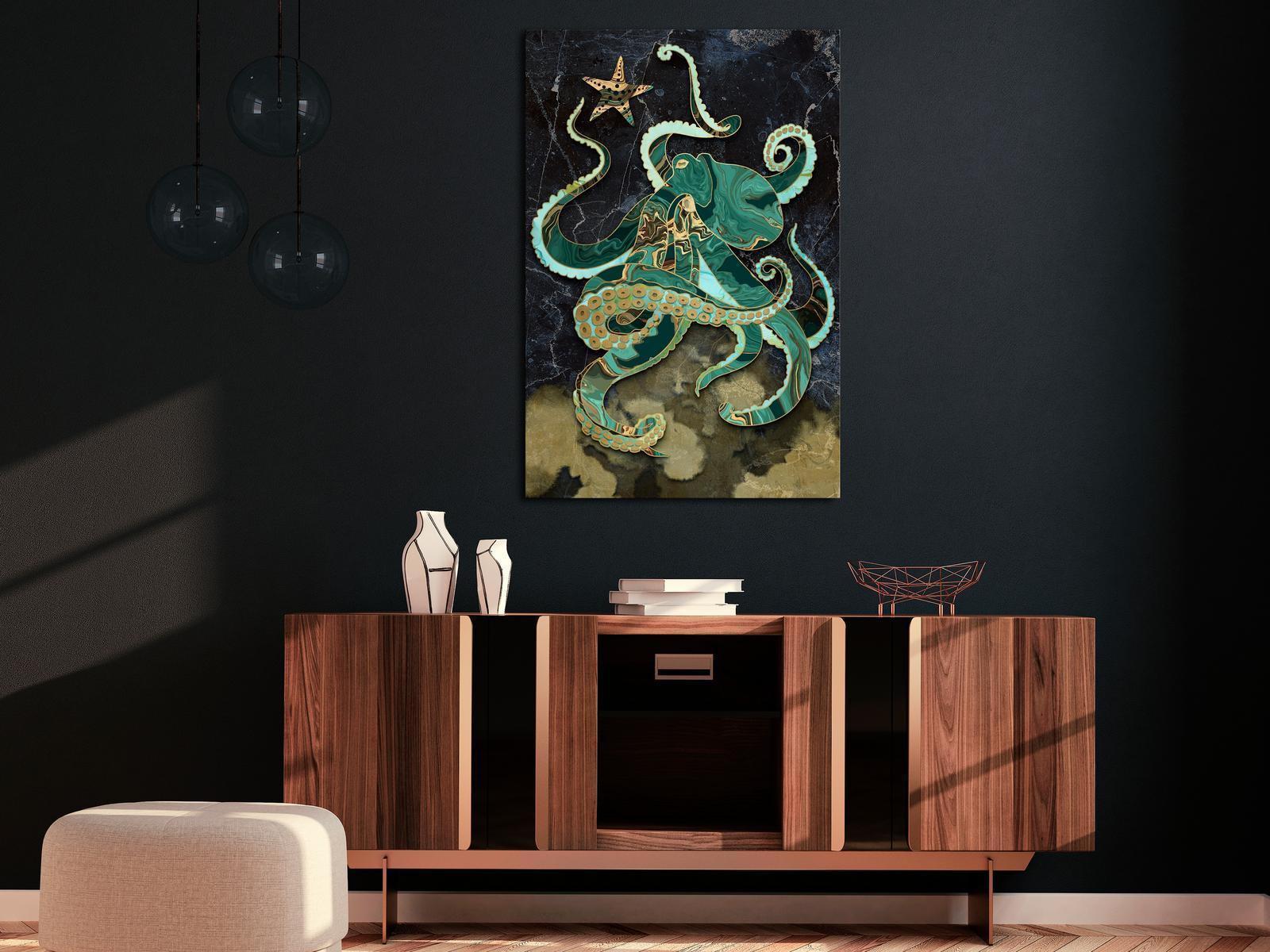 Leinwandbild - Marble Octopus (1 Part) Vertical Artgeist