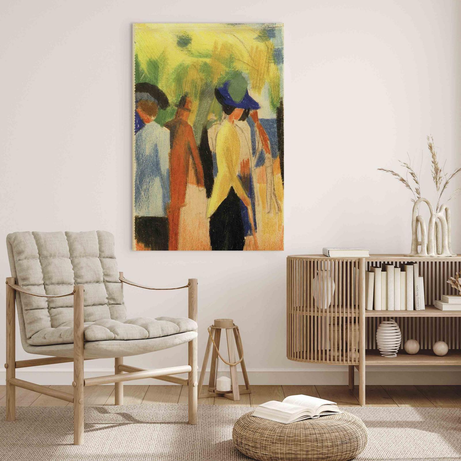 Leinwandbild - Spaziergänger unter Bäumen (Spaziergänger im Park) (August Macke) Artgeist