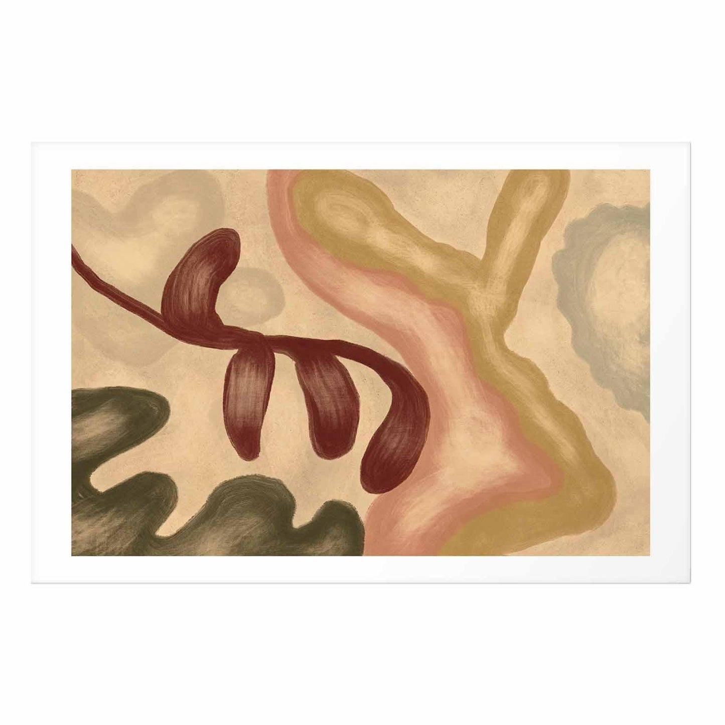 Poster - Colorful Shapes - worn figures in lime wash technique