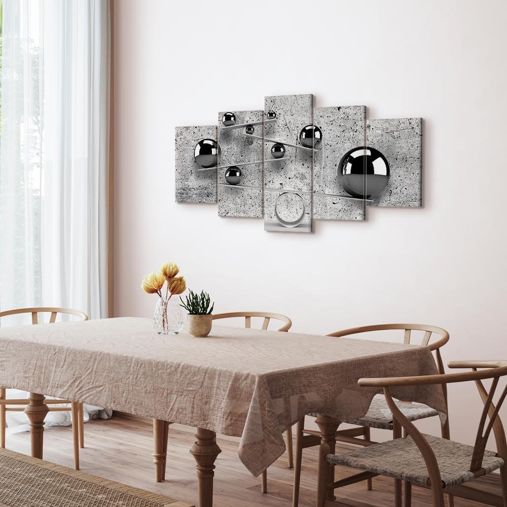 Leinwandbild - Balls and Concrete (5 Parts) Wide