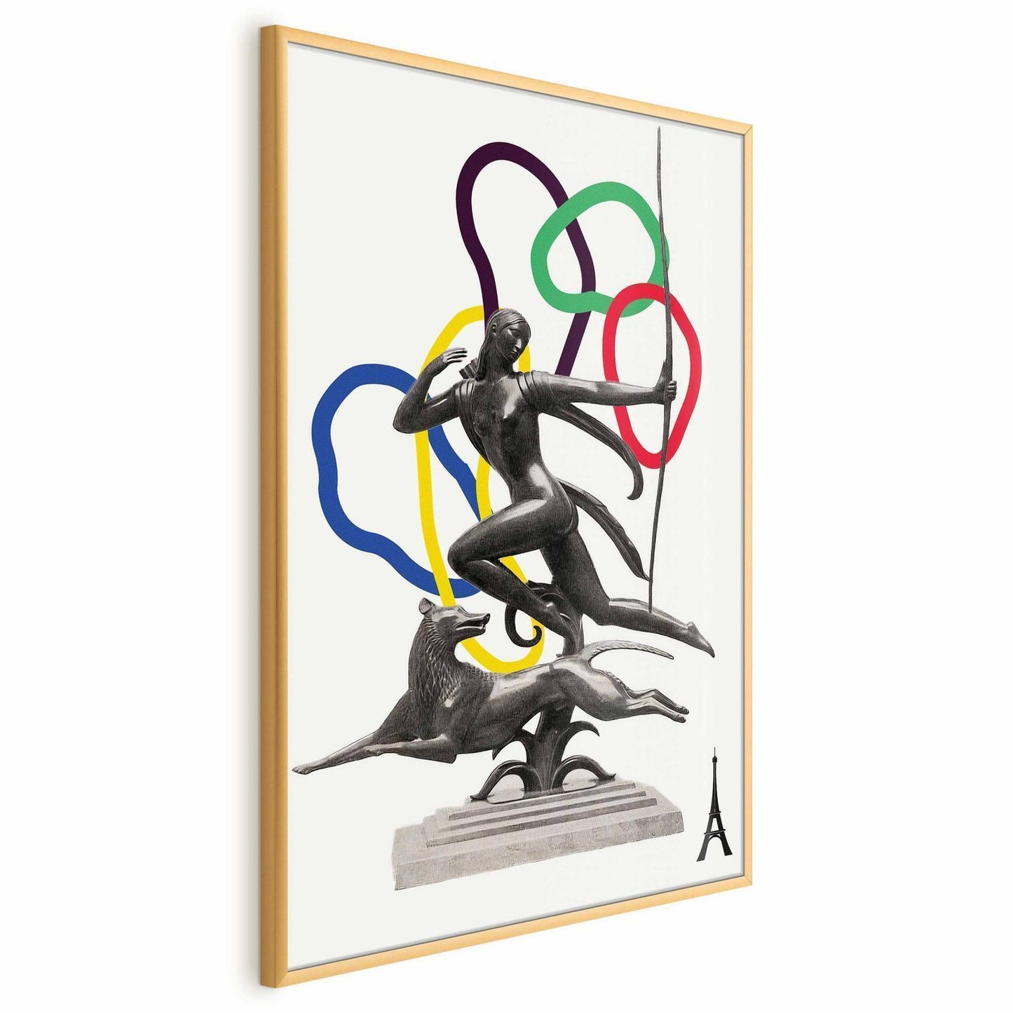 Poster - Collage Graphic - Woman Shooting a Bow