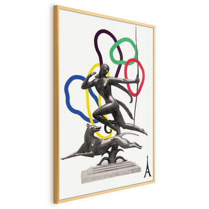 Poster - Collage Graphic - Woman Shooting a Bow