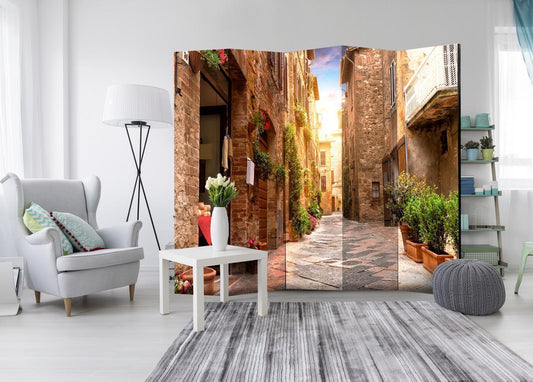 Paravent - Colourful Street in Tuscany II Artgeist