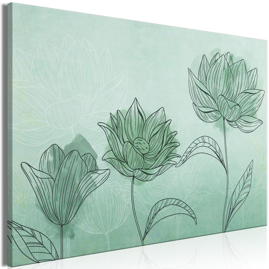 Leinwandbild - Three Flowers (1 Part) Wide