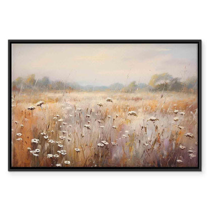 Leinwandbild - Impressionist meadow – field landscape in a pastel colour palette