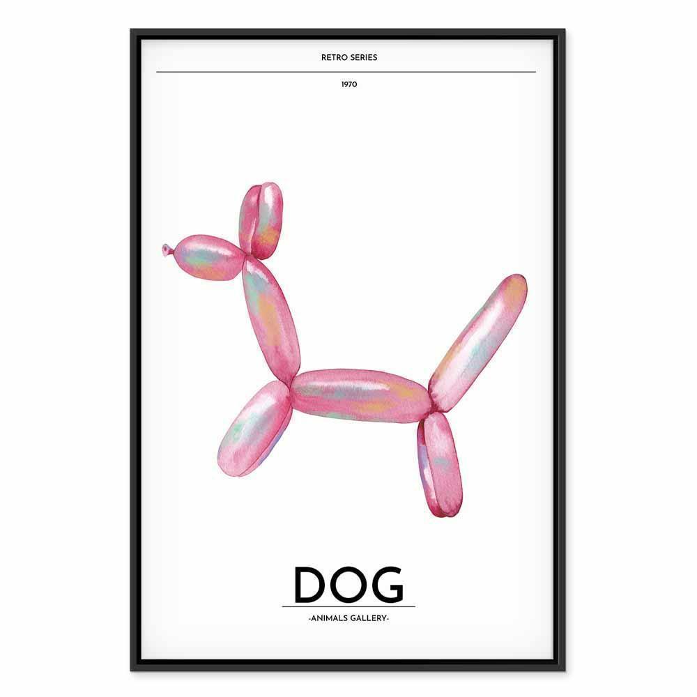 Leinwandbild - Holo-Dog - Colorful Dog in Retro Style