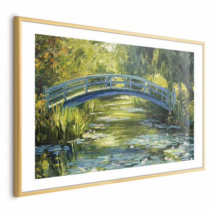 Poster - Impressionist bridge - painting of a bridge against a picturesque background